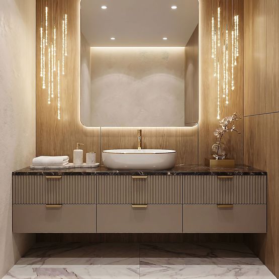 Bezvremenski umivaonik Rea CLEO 61 Gold Edge