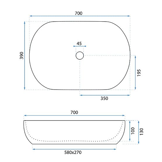 Bezvremenski umivaonik Rea Cleo 71 White