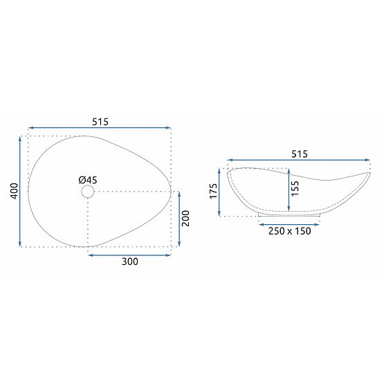 Bezvremenski umivaonik Rea Dora Stone