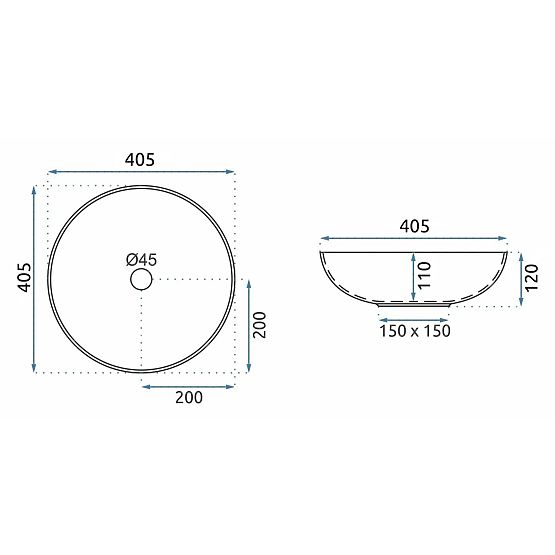Bezvremenski umivaonik Rea Fibo crni mat