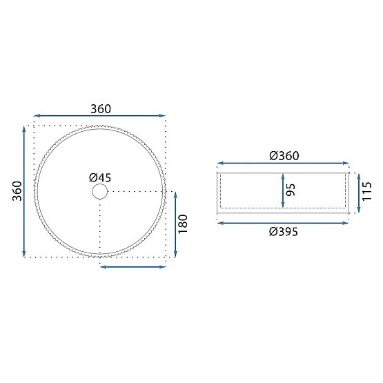 Bezvremenski umivaonik Rea Ingrid 36 Crna