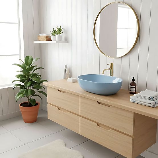 Bezvremenski umivaonik Rea LISA L.BLUE SHINY