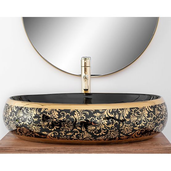 Bezvremenski umivaonik Rea Meryl Crna / Zlatna