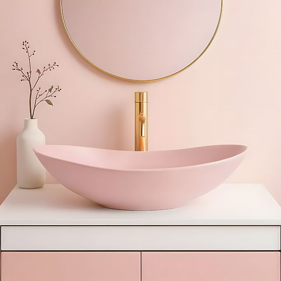 Bezvremenski umivaonik Rea Royal Powder Pink Matt