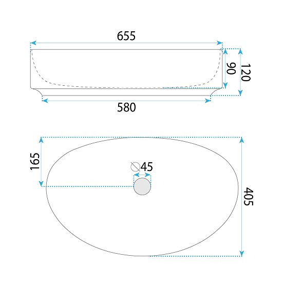 Bezvremenski umivaonik Rea SABINA 65