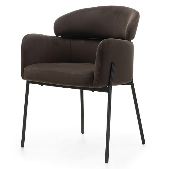 Blagovaonska stolica Granda, čokoladna/espresso, baršun