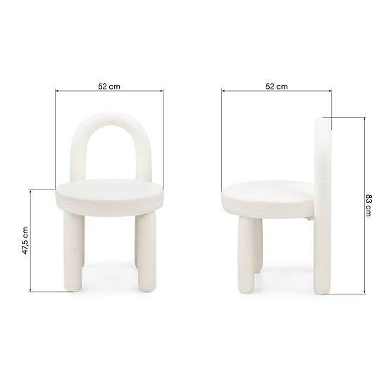 Blagovaonska stolica Ivo, ecru, boucle