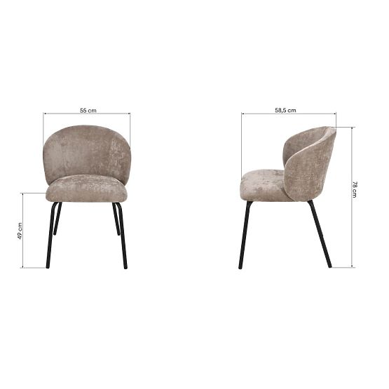 Blagovaonska stolica Larisa, smeđa/crne noge