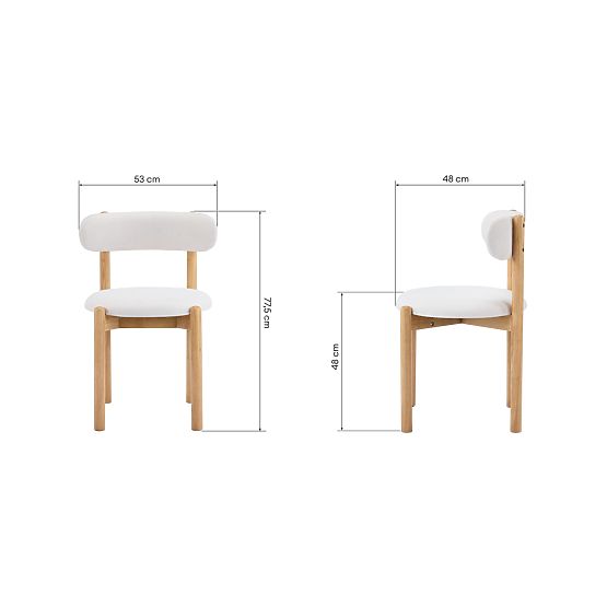 Blagovaonska stolica Yoko, krem/naturalna