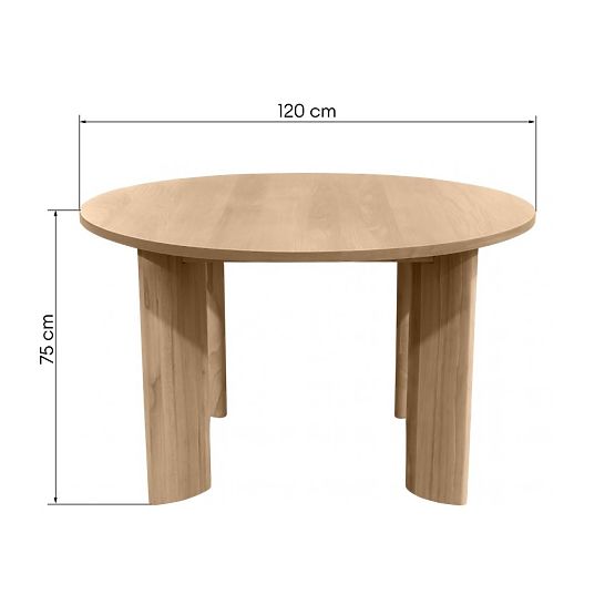 Blagovaonski stol Bali 120 cm, okrugli, kremasto bijeli