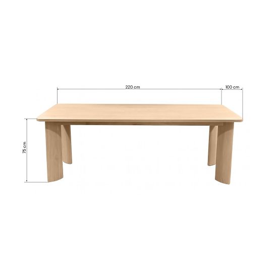 Blagovaonski stol Bali 220 cm, kremasto bijeli