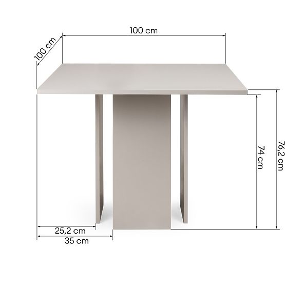 Blagovaonski stol Gasper 100 cm, kvadratni, kašmirski