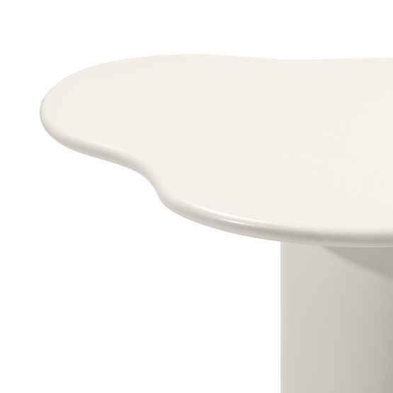 Blagovaonski stol Pinar 180 cm, sivo-bež, zaobljeni oblici