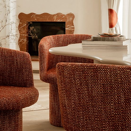 Blagovaonski stol Pinar 180 cm, sivo-bež, zaobljeni oblici