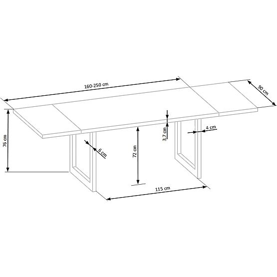 Blagovaonski stol RADUS 160