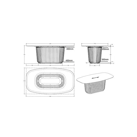 Blagovaonski stol s lamelama Araia crni jasen