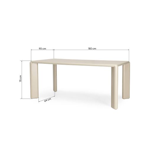 Blagovaonski stol Tao 180x90 cm, bež