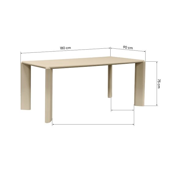 Blagovaonski stol Tao 180x90 cm, bež