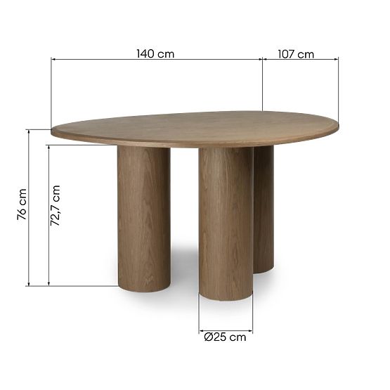 Blagovaonski stol Vesper 140 cm, orah