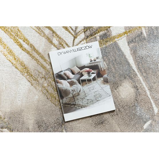 BLISS Z216AZ137 tepih krem/zlatna - Palmovi listovi, moderan, strukturni