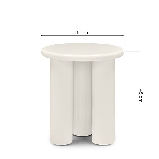 Bočni stolić Blair 40 cm, krem, sjajni