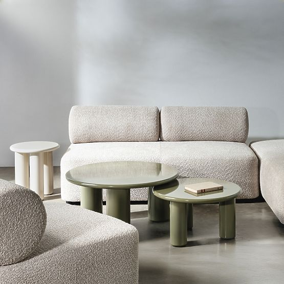 Bočni stolić Blair 40 cm, krem, sjajni