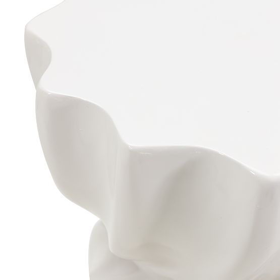 Bočni stolić Bloom 35 cm, sivo-bež, sjajni