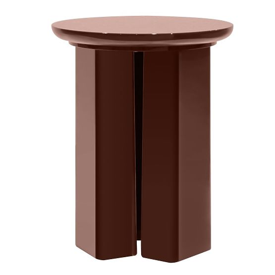 Bočni stolić Brie 40 cm, bordo/smeđi, sjajni
