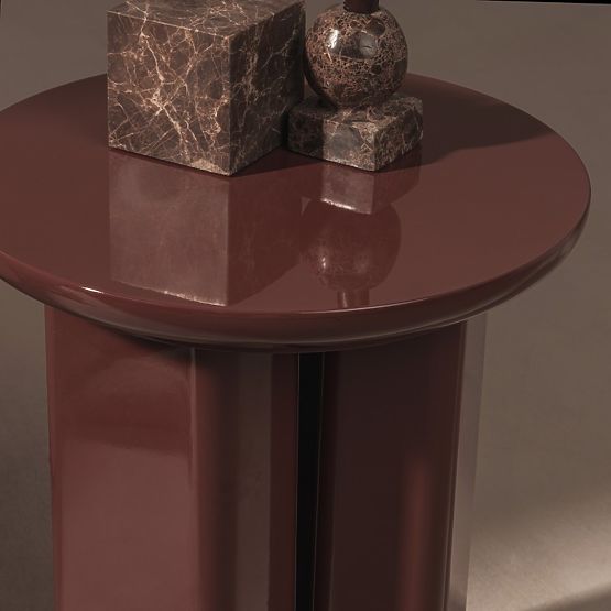 Bočni stolić Brie 40 cm, bordo/smeđi, sjajni
