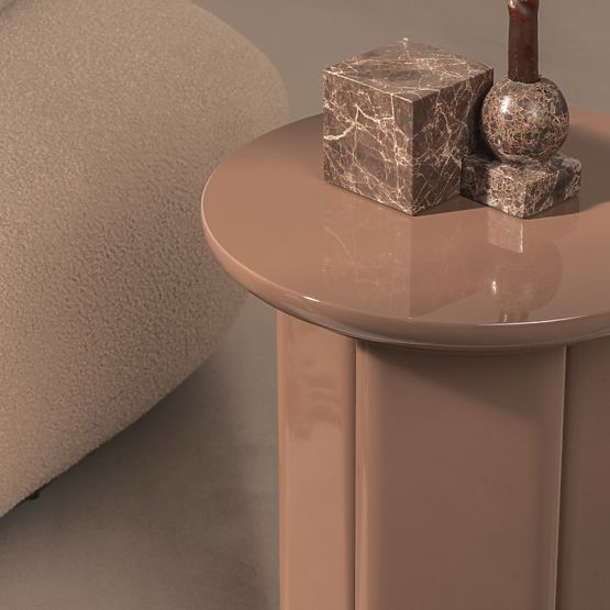 Bočni stolić Brie 40 cm, svijetlosmeđi, mocha, sjajni