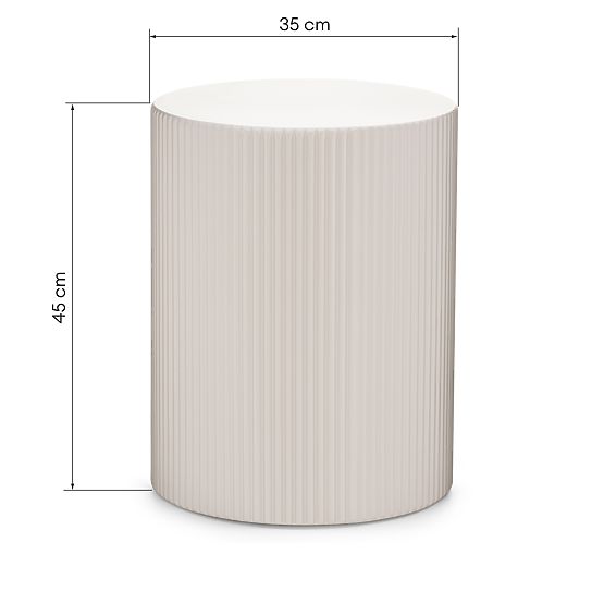 Bočni stolić Ermanno, 35 cm, sivo-bež, s utorima