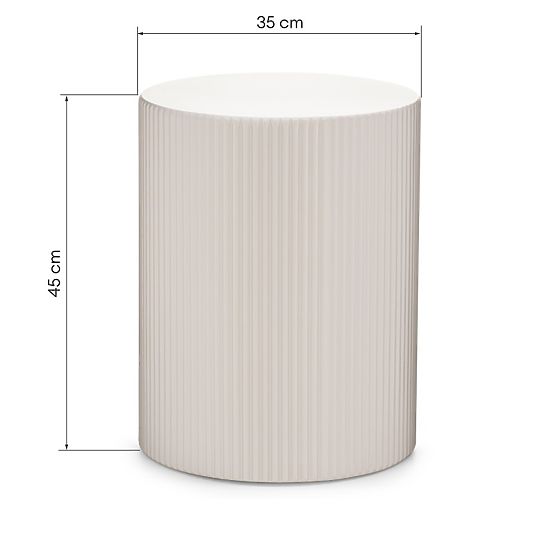 Bočni stolić Ermanno, 35 cm, sivo-bež, s utorima