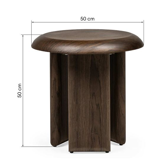 Bočni stolić Keo 50 cm, tamni orah
