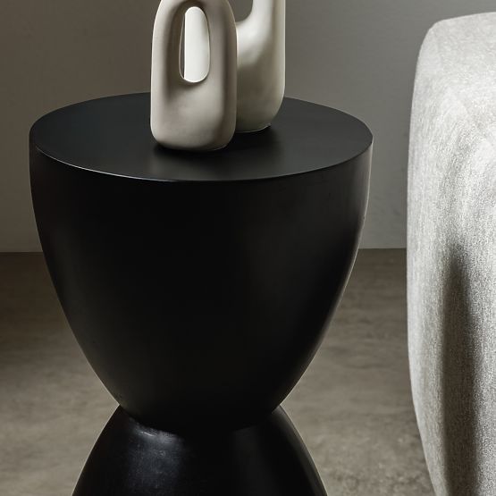 Bočni stolić Lavia 35 cm, crni, mango drvo