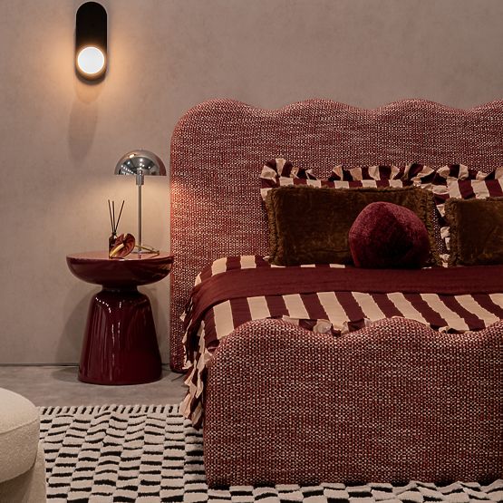 Bočni stolić Logan 40 cm, burgund/trešnja, sjajni