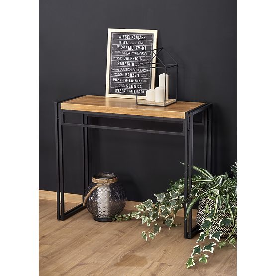 BOLIVAR KN1 konzola hrast zlatni / crni (1p=1ks)