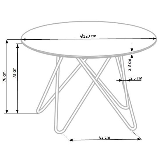 BONELLO stol, ploča - sivi mramor, noge - zlatne (2p=1ks)