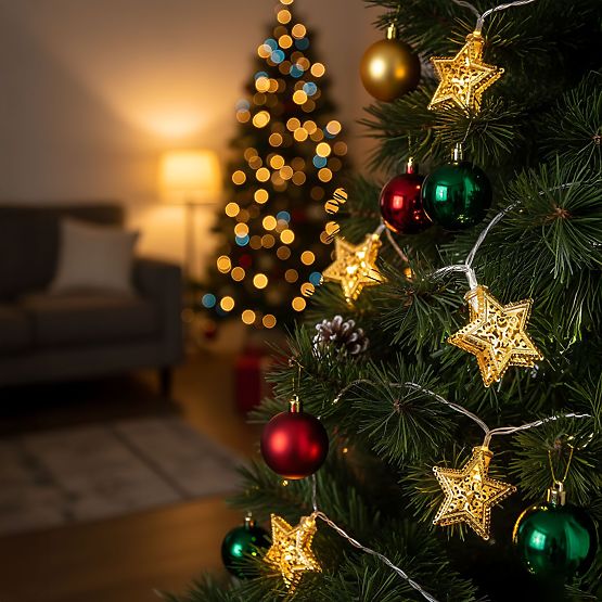 Božićna svjetla Girlanda LED Zlatne Zvjezdice 391020