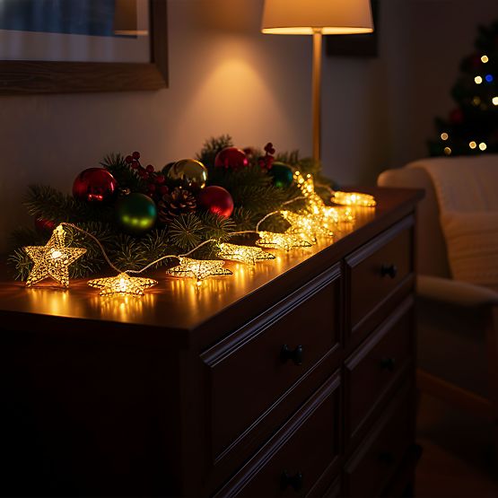 Božićna svjetla Girlanda LED Zlatne Zvjezdice 391020