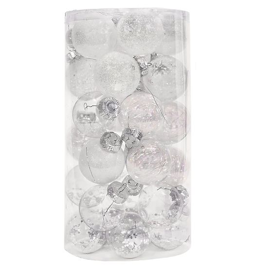 Božićni ukrasi bijeli 30 kom sysd1688-057