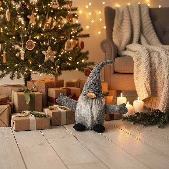 Božićni vilenjak 35 cm YX045 SIVI