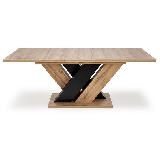 BRANDON proširivi stol 160-200/90 cm hrast wotan/crna