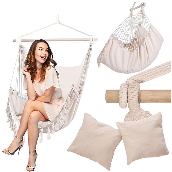 Brazilska viseća stolica BAHIO bež