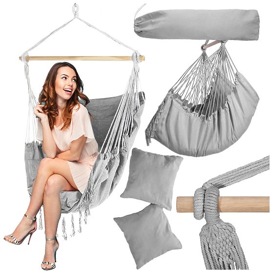 Brazilska viseća stolica BAHIO siva