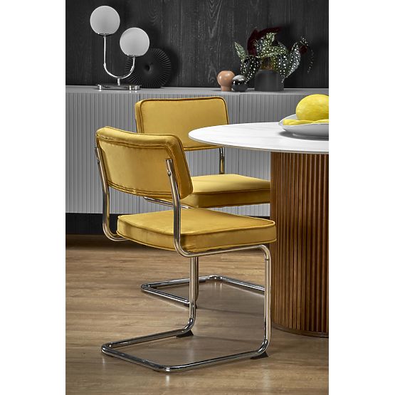 BRUNO okrugli stol, bijeli mramor / orah (2p=1ks)