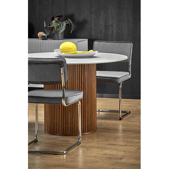 BRUNO okrugli stol, bijeli mramor / orah (2p=1ks)