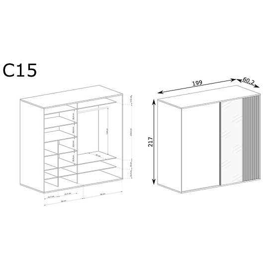 CALI velika ormar s letvicama C15 artisan