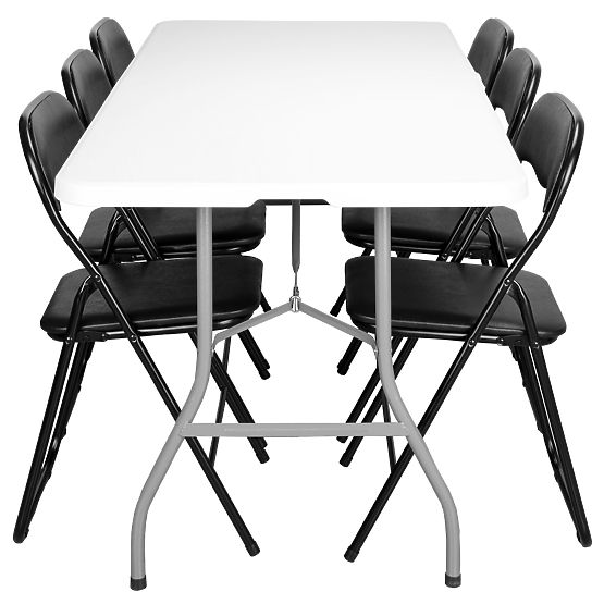 Catering set FETA WHITE 180 cm + 6 stolica BASICO