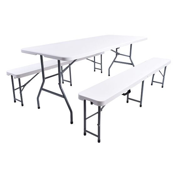 Catering set FETA WHITE stol + 2 klupe