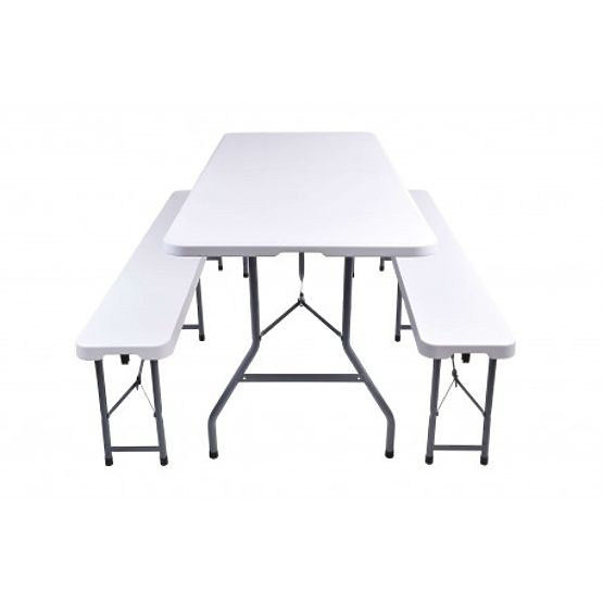 Catering set FETA WHITE stol + 2 klupe